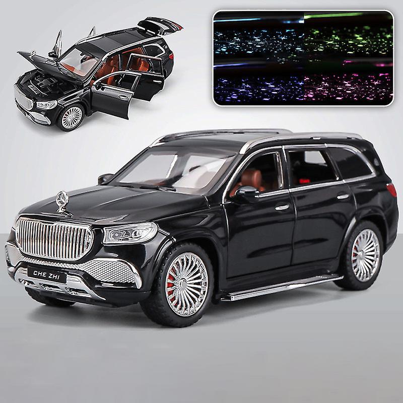 Toy Cars 1:24 Maybach Gls600 Suv Alloy Diecasts  Toy Vehicles Toy Car Model Sound And Light Collection Kids Toy Gift Black