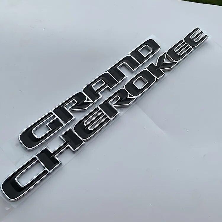 Hikig 3d Abs Chrome Black Logo Grand Cherokee Emblem Letters Nameplate Car Door Badge Decal For Jeep Grand Cherokee Sticker Accessoies Black Silver...