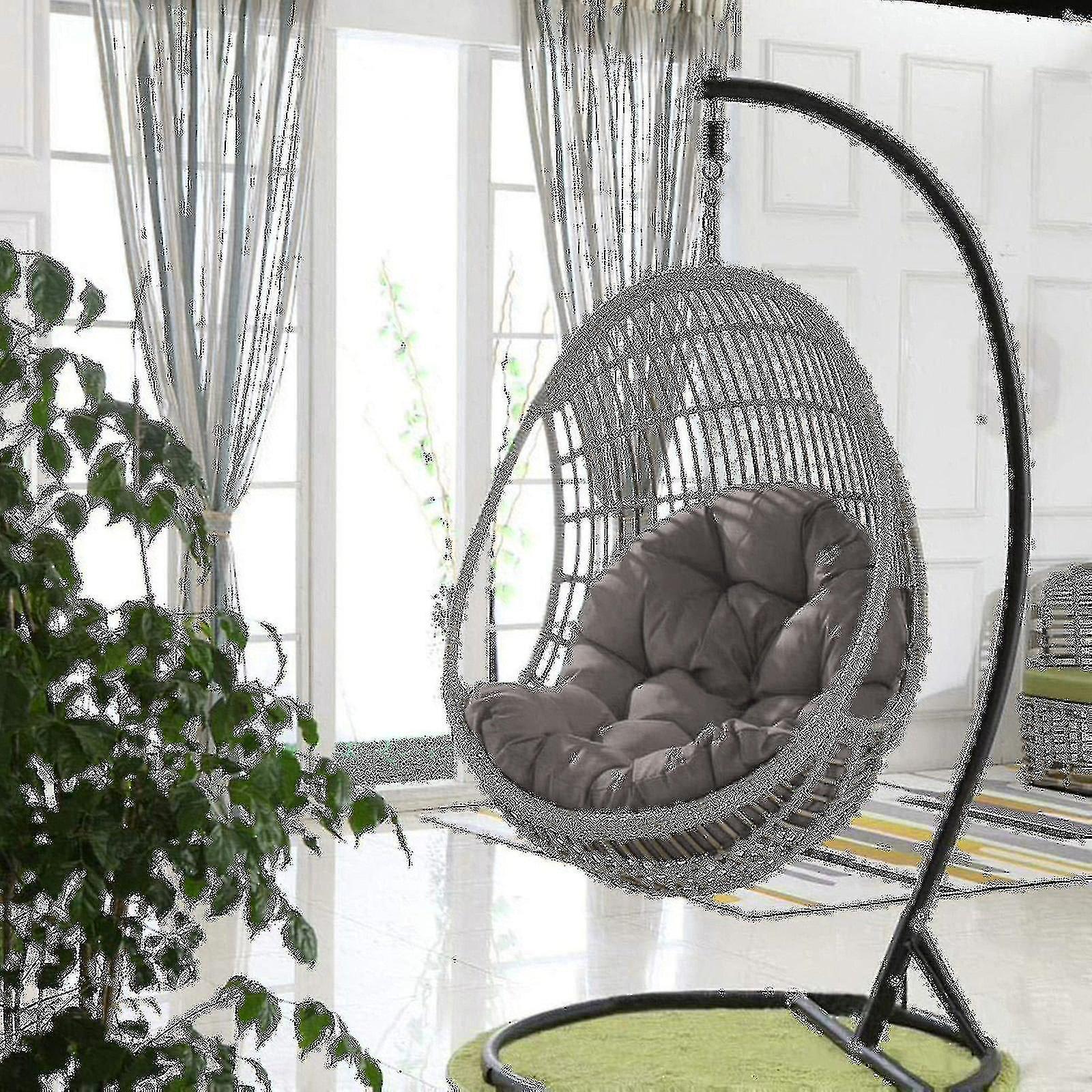 Scan Basket Egg Chair Seat Cushions - Garden Hammock Cradle Pads For Comfort Dark Grey