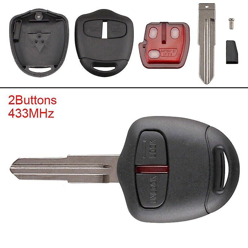 BatteryMate 2 Buttons Remote Key Fob With Id46 Chip Fit For Mitsubishi Triton Pajero 08-12