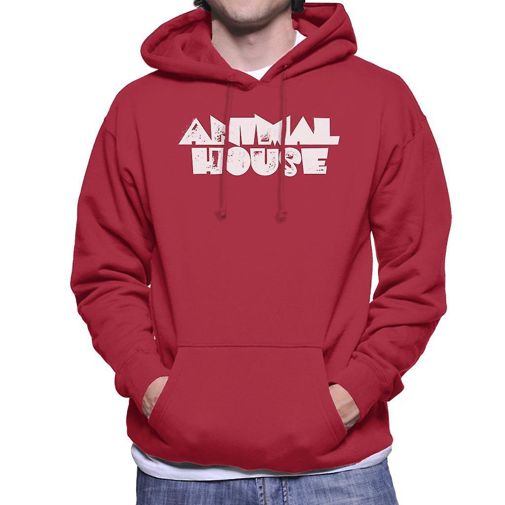 Animal House White Logo Men's Hooded Sweatshirt Cherry Red XX-Large