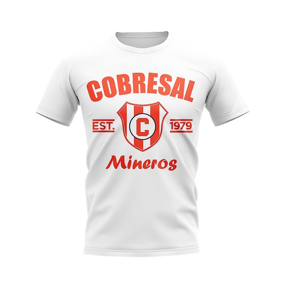 UKSoccerShop Cobresal Established Football T-Shirt (White) MB (7-8 Years)