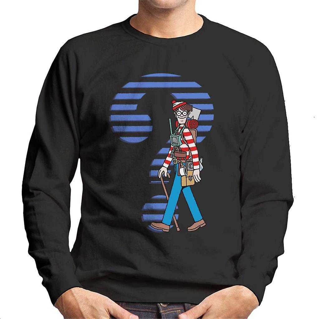 Wheres Wally Where's Wally Question Mark Men's Sweatshirt Black Small