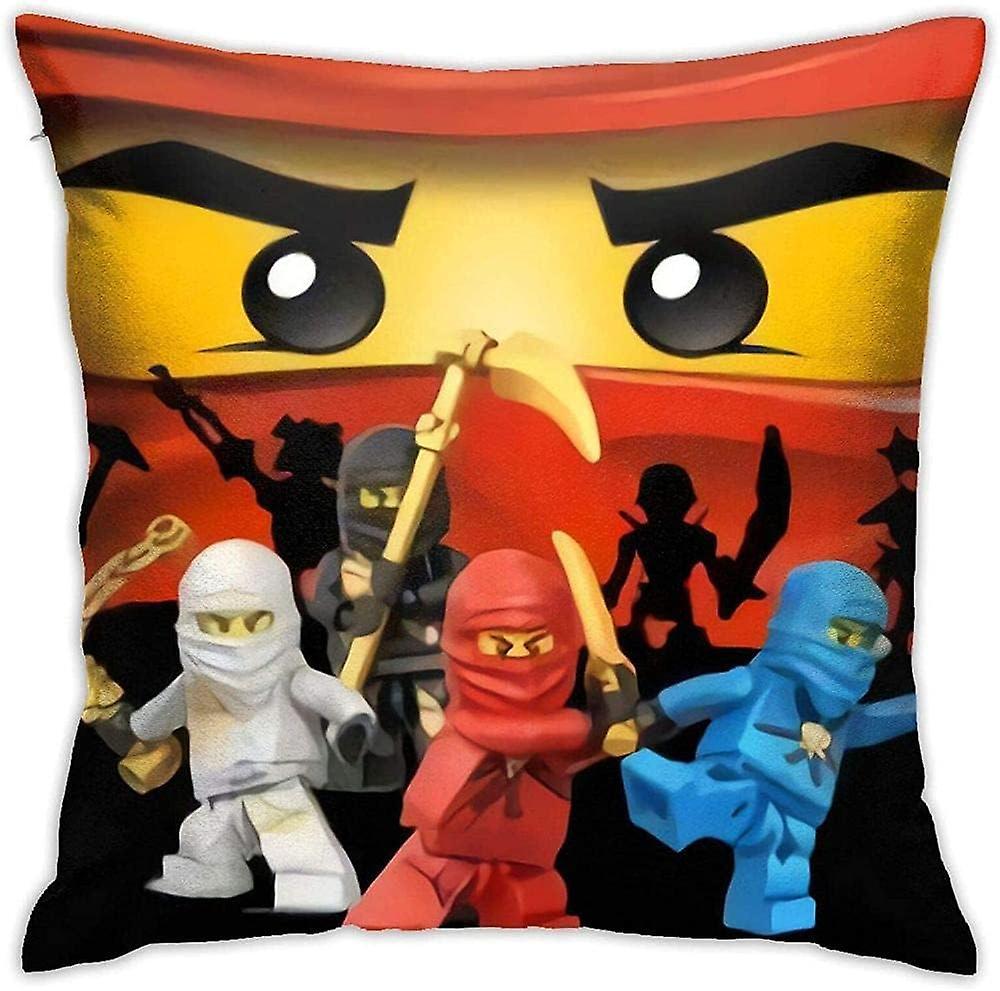 Kerota Comfortable and Durable Ninjago Throw Pillow Cover for Home Decor Design Cushion Case for Sofa Bedroom Car 18 * 18 Inches 45x45cm