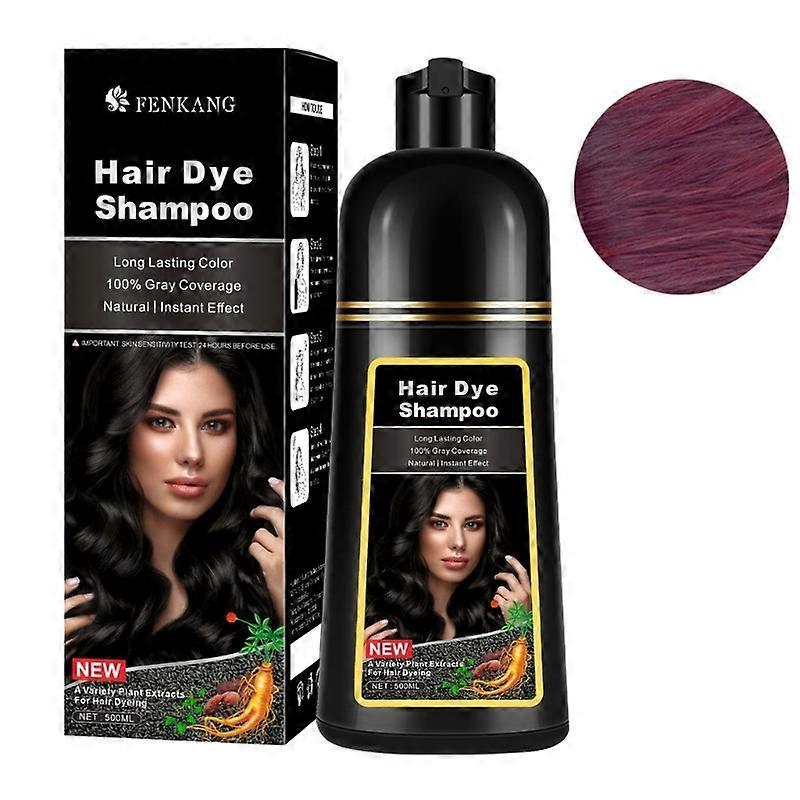 unbrand Hair Color Cover Dark Brown White Hair Natural Hair Dye Repair Damaged Shampoo Dark burgundy