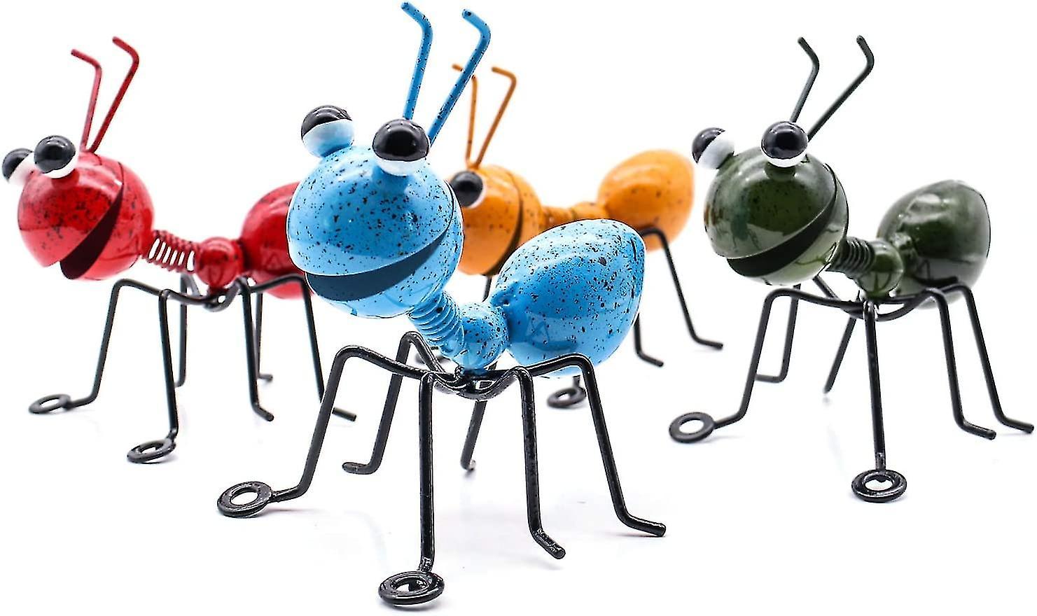 Bosheng Fourmi En Mtal Un Groupe De 4 Couleurs Insecte Mignon Pour Accrocher Mur Art Jardin Pelouse Dcor Intrieur Extrieur Sculptures Murales