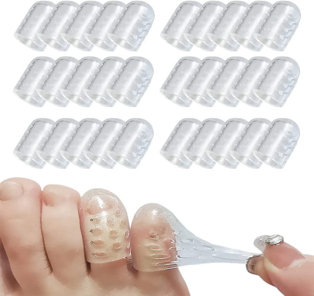 Wtowin Silicone Toe Protector For Men Women, Little Toe Spacer Protectors Breathable Toe Covers For Corns, Blisters And Ingrown Toenails 10pcs