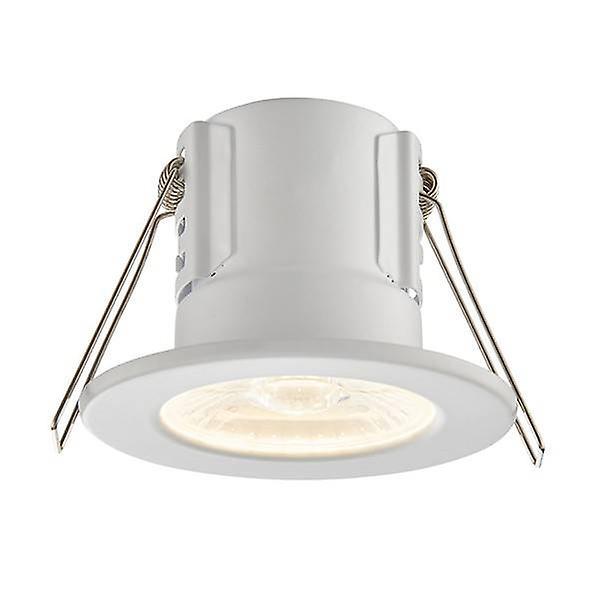 Saxby Lighting Shieldeco Fire Rated Integrated LED Bathroom Recessed Light Matt White, Acrylic IP65