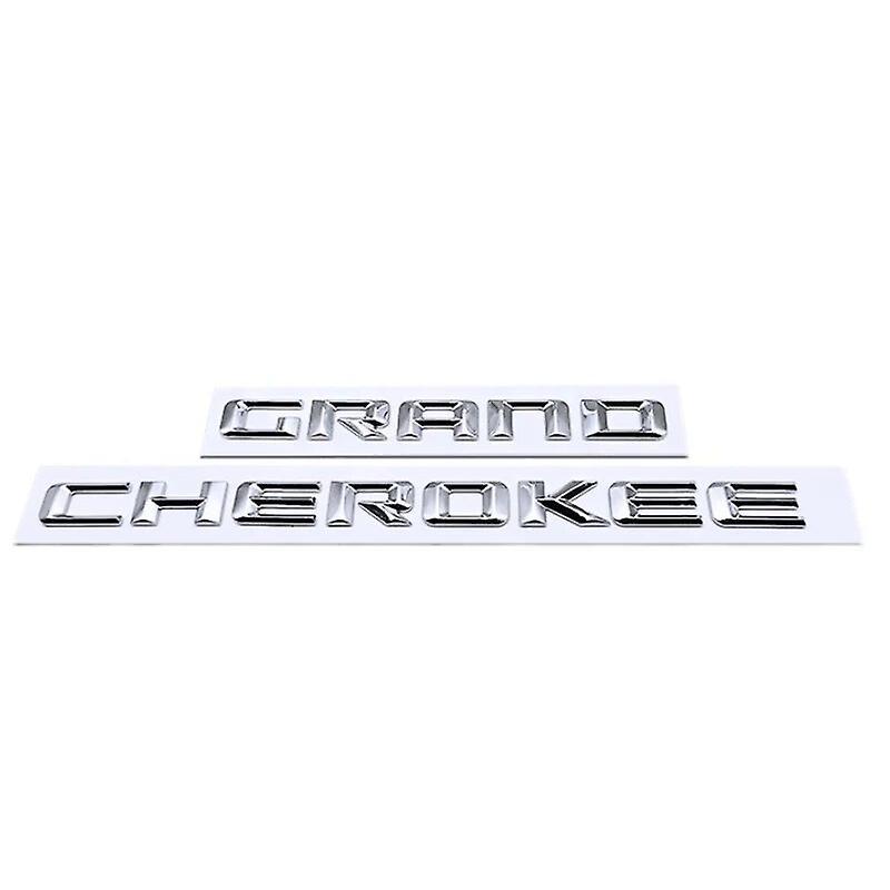 Hikig 3d Abs Chrome Black Logo Grand Cherokee Emblem Letters Nameplate Car Door Badge Decal For Jeep Grand Cherokee Sticker Accessoies Chrome 13-16