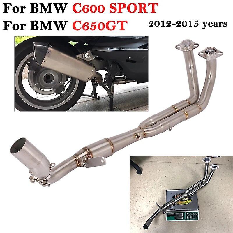 Sanxing 51mm Header Motorcycle Front Middle Link Pipe Catalyst Stainless Steel Exhaust Pipe System For BMW C600 SPORT C650GT 2012 - 2015