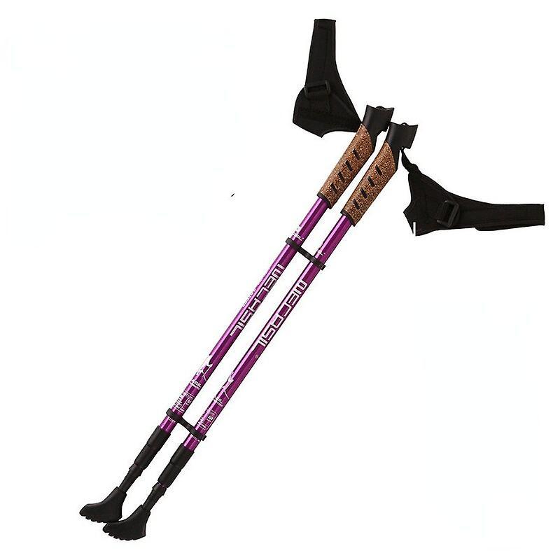 2Pcs Hiking Walking Sticks Anti Shock Trekking Poles Nordic Walking Cane Aluminum Telescopic Camping Hiking Poles Crutches Canes & Walking Sticks 2...