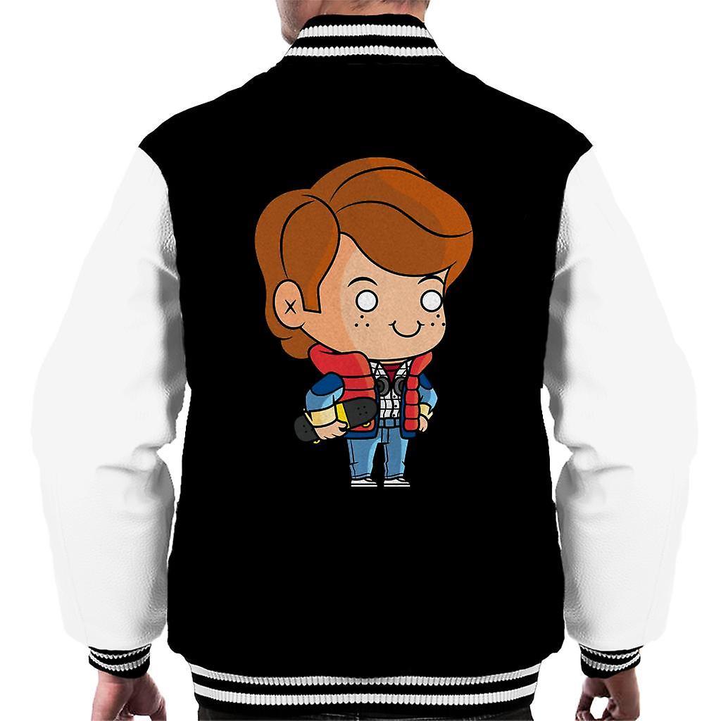 Back to the Future Marty Mcfly Kawaii Men's Varsity Jacket Black/White Small