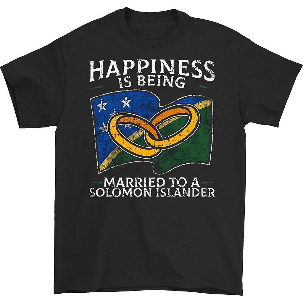 HISHARK Happiness is being married to a solomon islander shirt black L