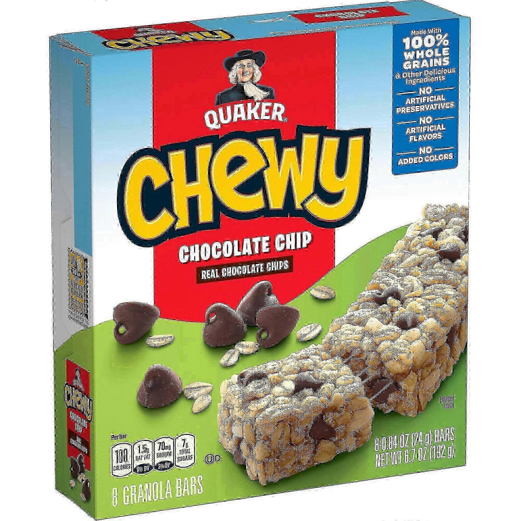 Quaker Chewy Granola Bars, Chocolate Chip, 8 Ea