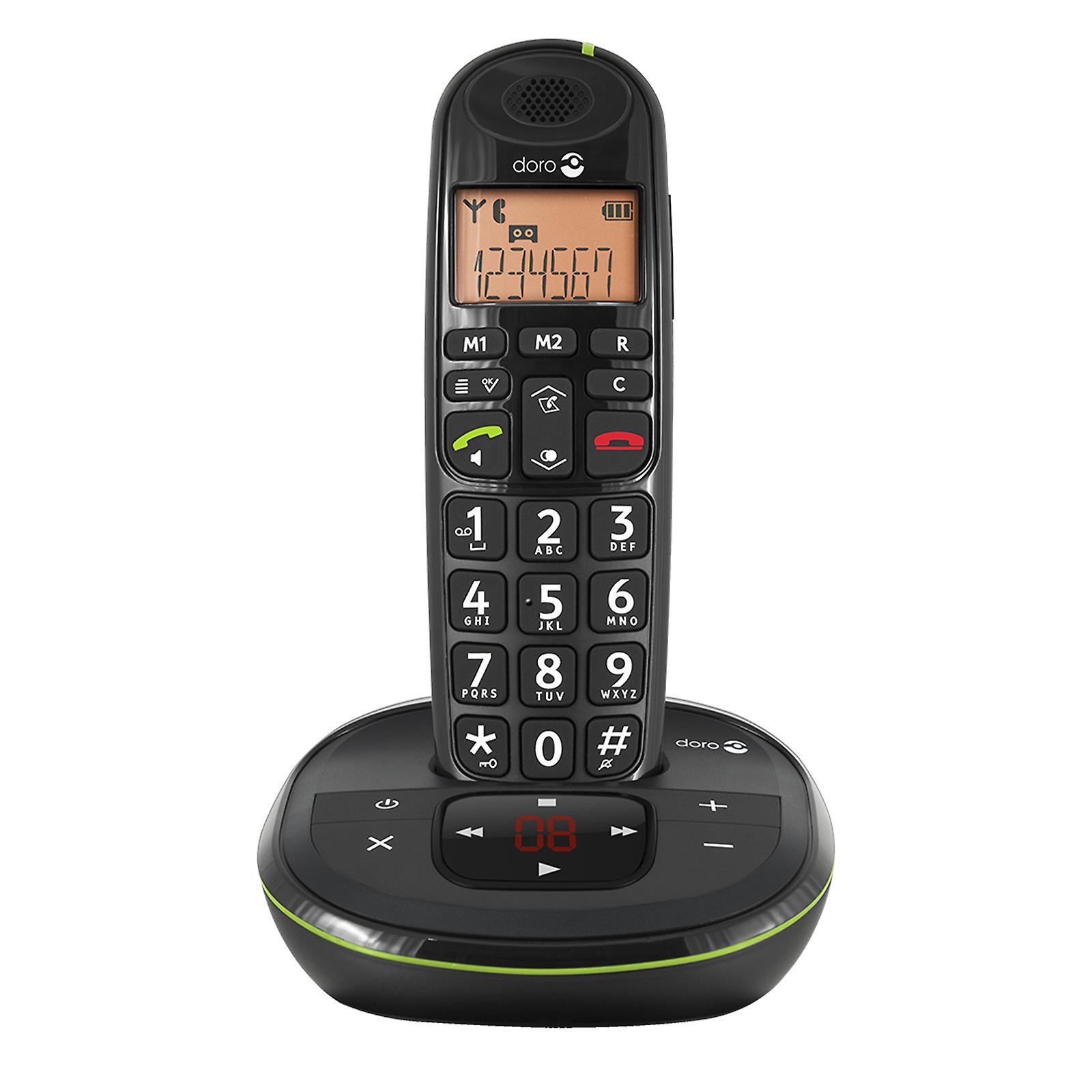 Senior DECT Landline Phone with Answering Machine PhoneEasy 105wr Doro Black