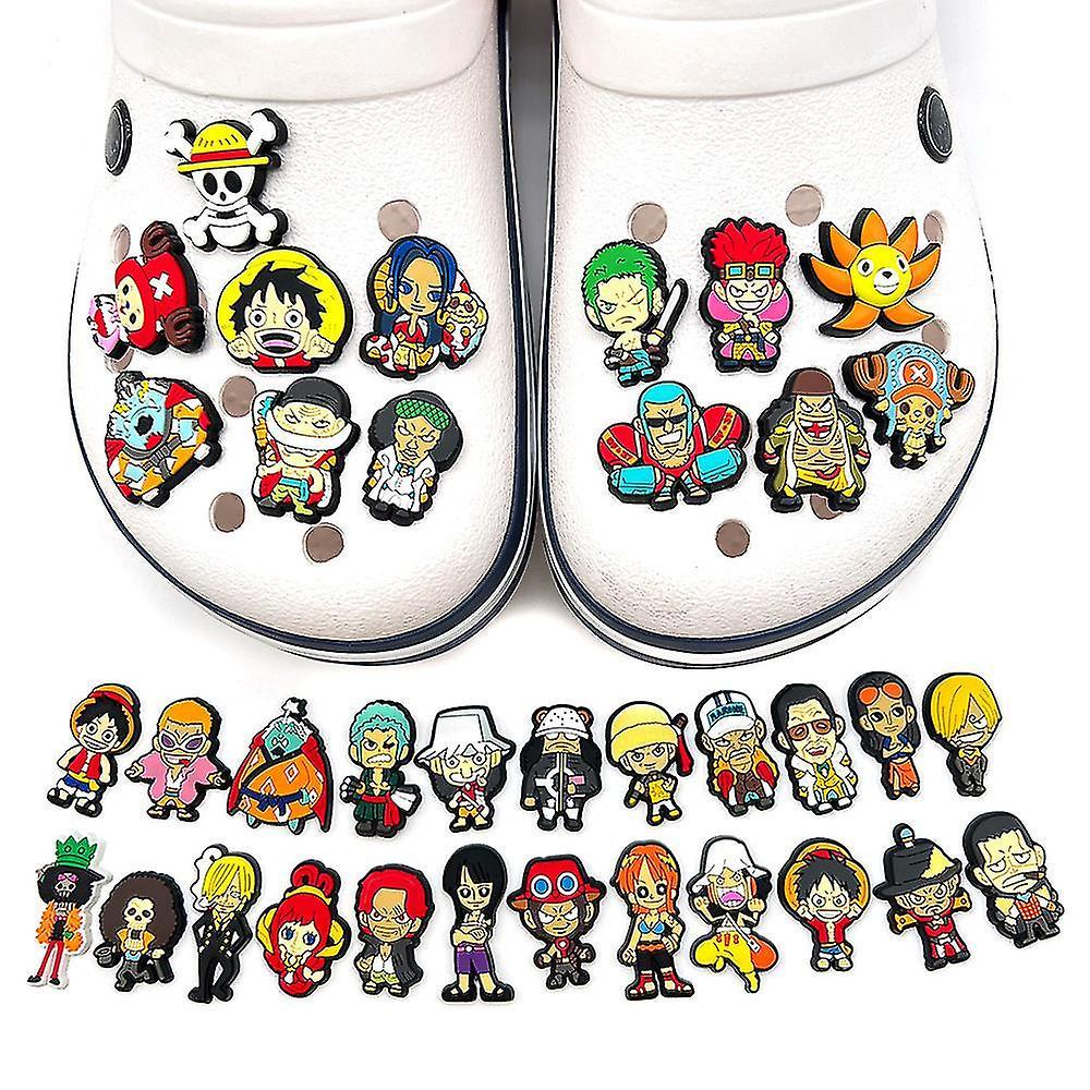 Shinestar 36 Pcs Anime One Piece Series Characters Shoes Charms For Crocs Clog Sandals Decoration Birthday Accessories Gifts