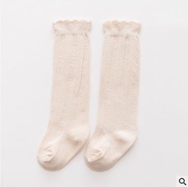 Slowmoose Spring, Autumn, Winter Cotton Lace - Double Needle Socks Off White L