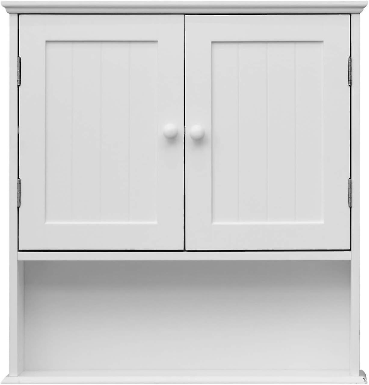 Mobili Rebecca Rebecca Furniture Wall Mounted Wall Cabinet for the Bathroom in White Wood with 2 Doors and 1 Shelf