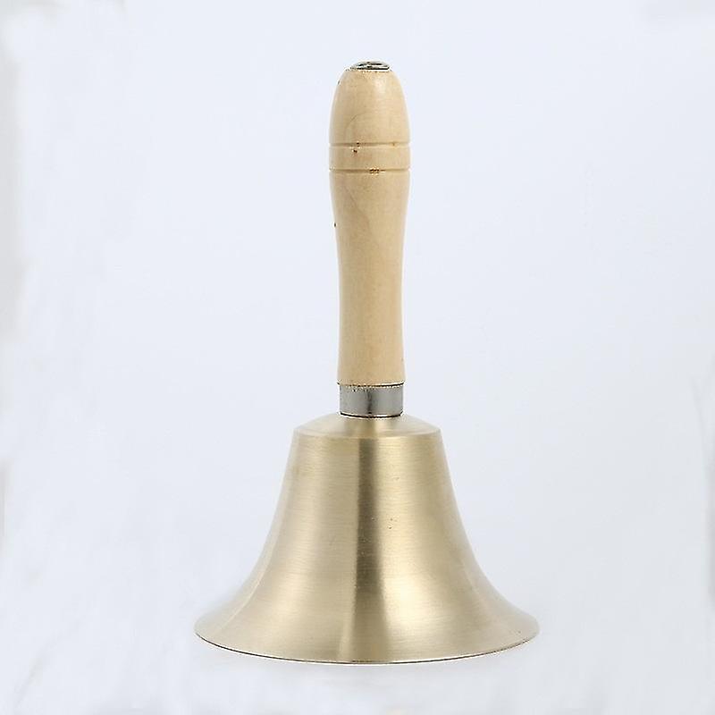 Loud Handbell Hand Bell Extra Loud Solid Brass Call Bell Handbells With Wooden Handle Multi-purpose For School, Churchl, Hotel, Christmas And Weddi...