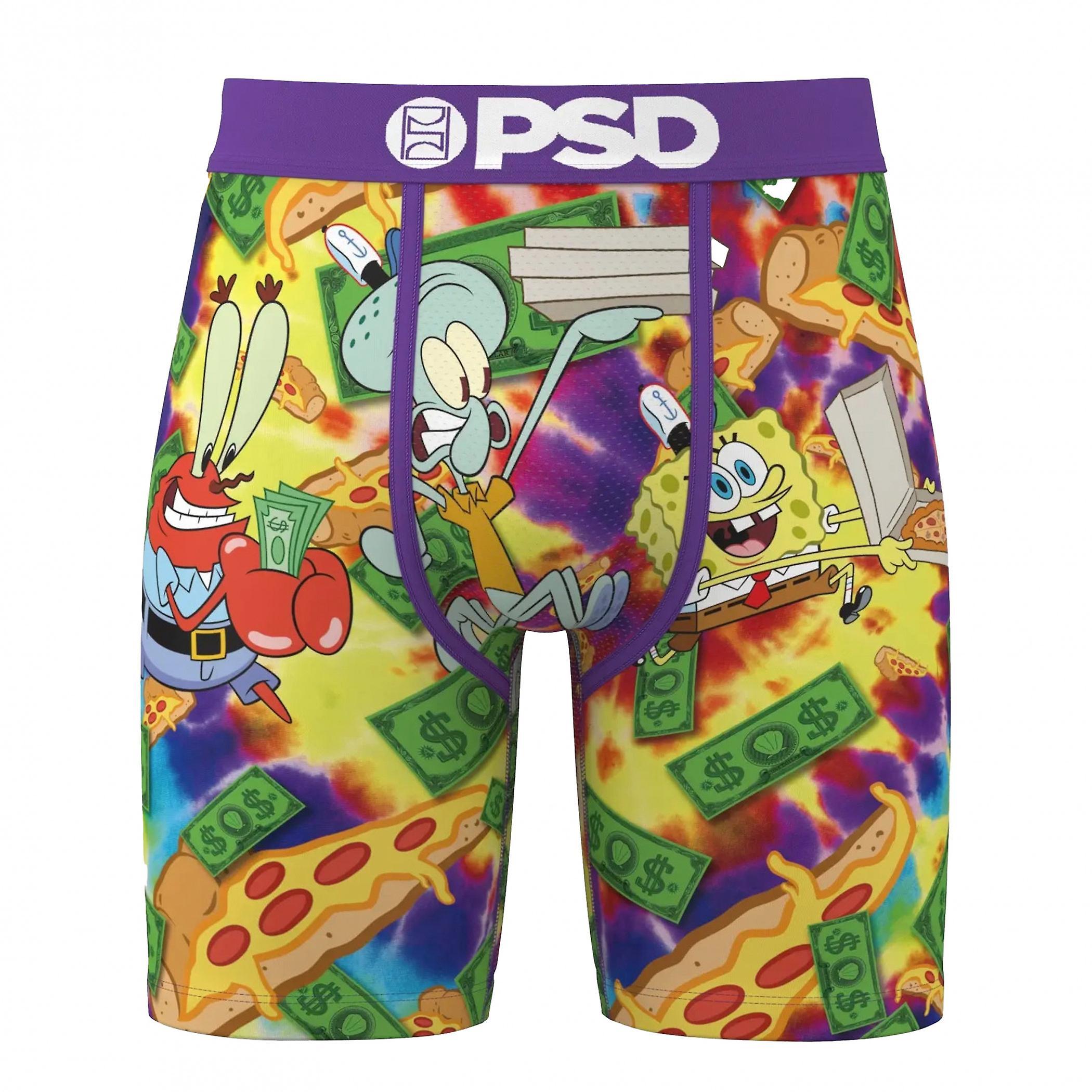 Tv Shows SpongeBob SquarePants Pizza Money PSD Boxer Briefs Multi-Color Medium (32-34)