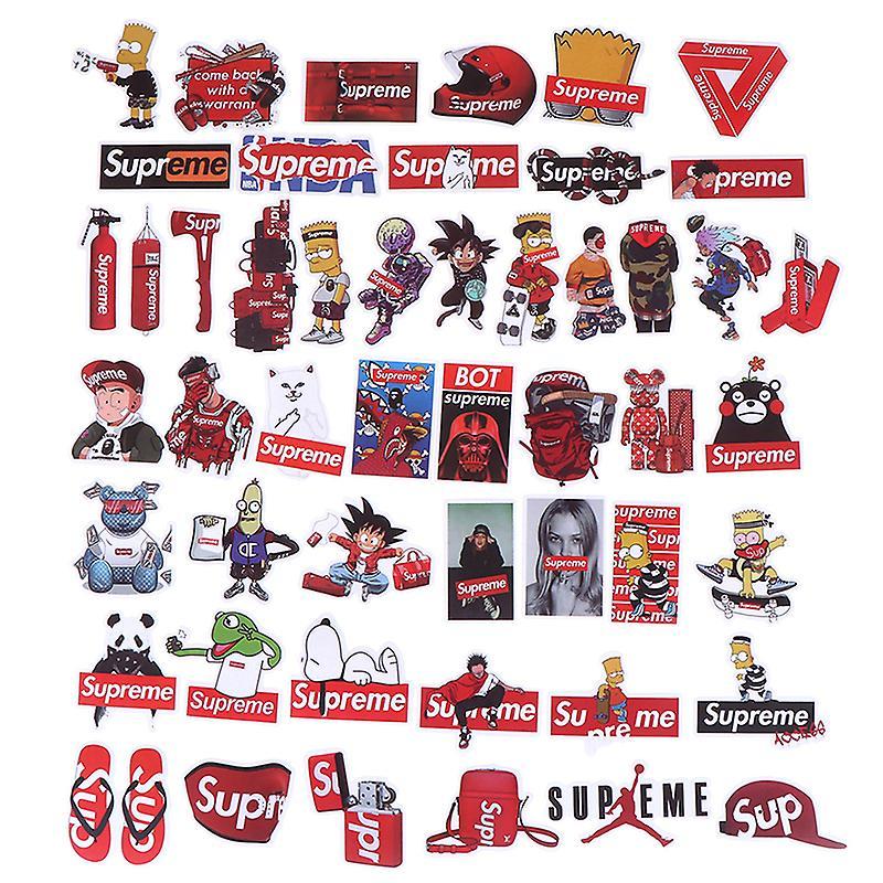 Tiuyii 50x Supreme PVC stickers graffiti car laptop skateboard guitar decals 50 PCS