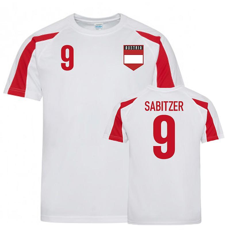 UKSoccerShop Austria Sports Training Jersey (Sabitzer 9) White-Red XL (45-48 inch)