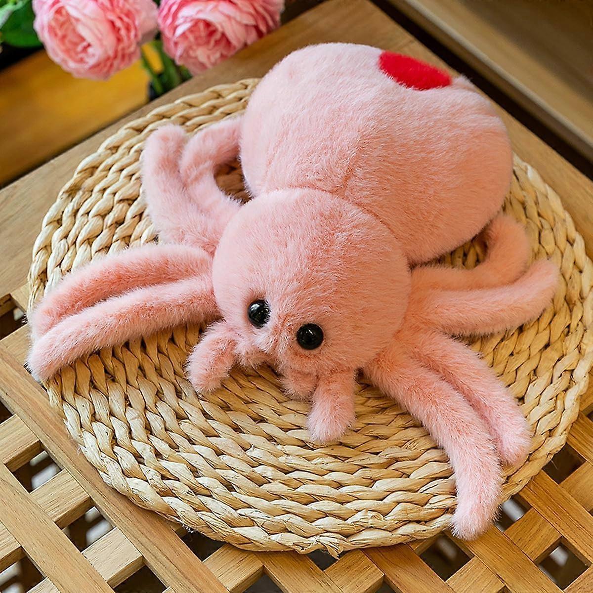 Wjiaer Hallowmas Spider Stuffed Animal Soft Fur Huggable Pink Spider, Adorable Playtime Plush Toy, Cute Animals Cuddle Gift, Super Soft Plush Doll ...