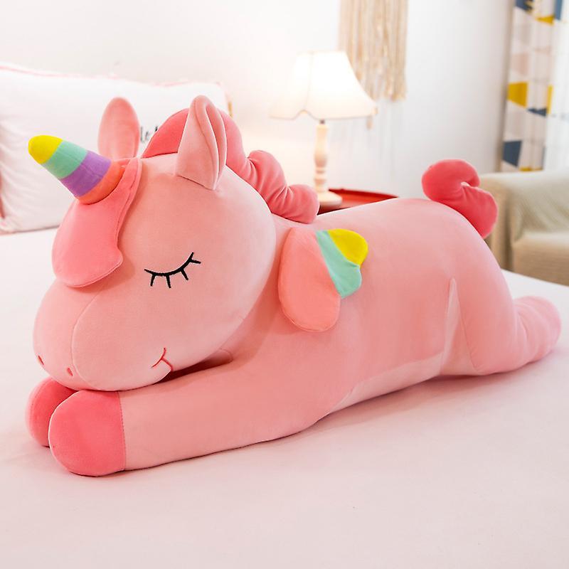 Carrep 30/120cm Cute Soft Unicorn Pillow Plush Toys Stuffed Comforter Plush Animal Cushion Home Decor Gift Doll For Kids Girl Pink