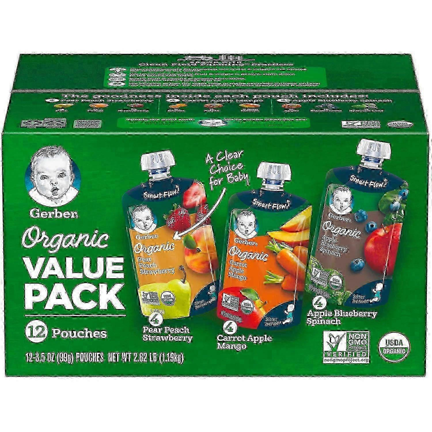 Gerber Organic 2nd Foods Variety Pack, 12 Ea