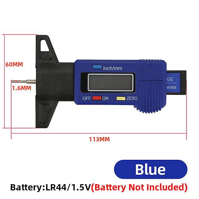 Digital Tread Depth Gauge For Car Tyre Tire Meter Thickness Gauges Automobile Tire Wear Detection Measuring Tools Depth Caliper Depth Meter Blue