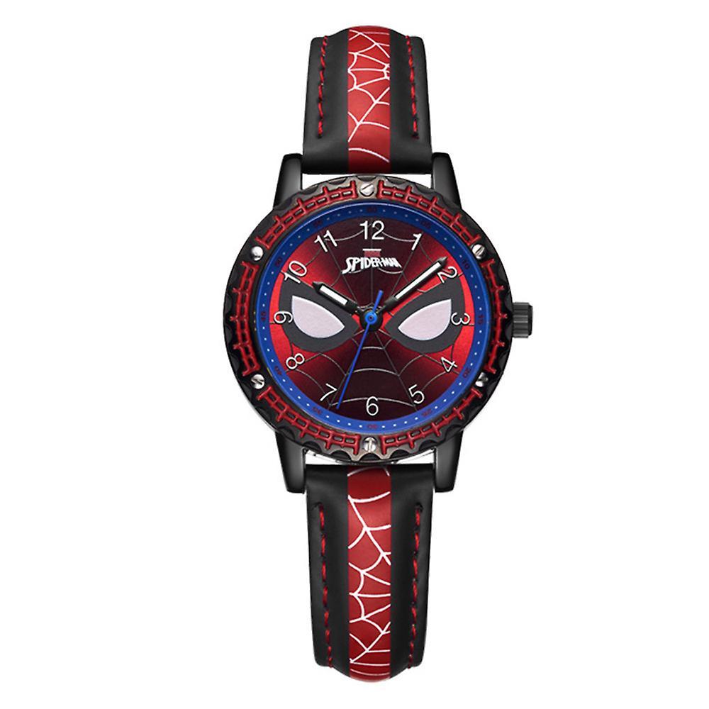 Mylight Spiderman Cool Luminous Wrist Watch Kids Waterproof Analogue Watches Child Gifts Black Red