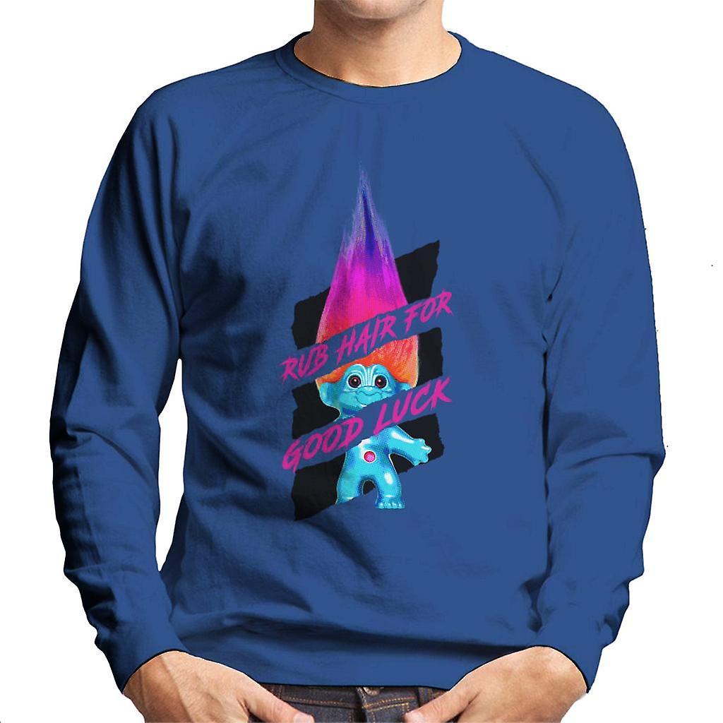 Trolls Rub Hair For Good Luck Men's Sweatshirt Royal Blue XX-Large