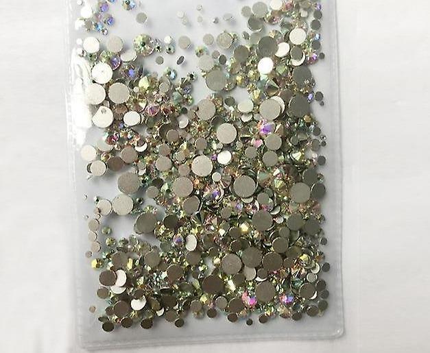 Slowmoose Glass 3d Crystal Strass Ab Stones, Rhinestones, Gems For Nail Art Design ss4-ss30 mix AB