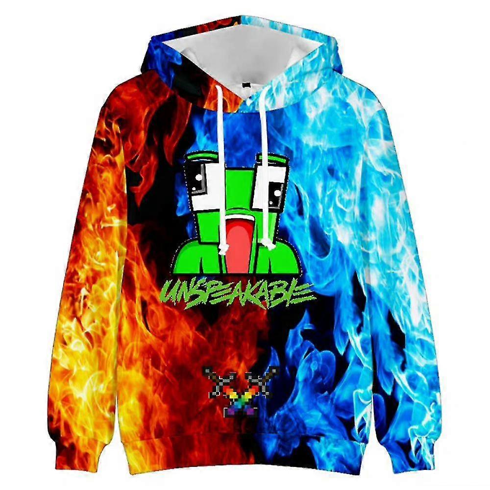 SML Unspeakable 3d Printing Long Sleeve Hoodie Hooded Pullover Tops For Kids Boys 9-14 Years Gifts 13-14 Years