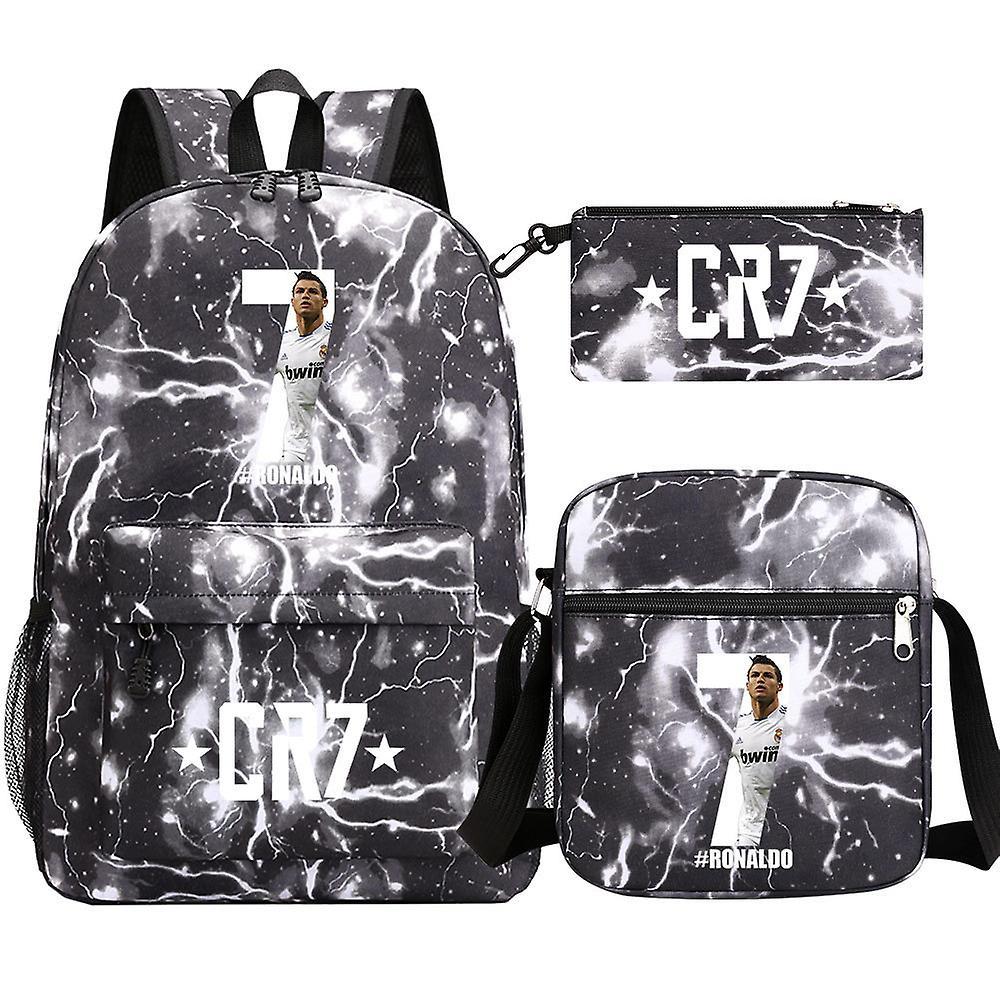 Htclv Ronaldo Cr7 Football Backpack Set - 3pcs, School Bags For Girls & Boys, Laptop Travel Knapsack, Women's Rucksack Shoulder Bags With Pen Case ...