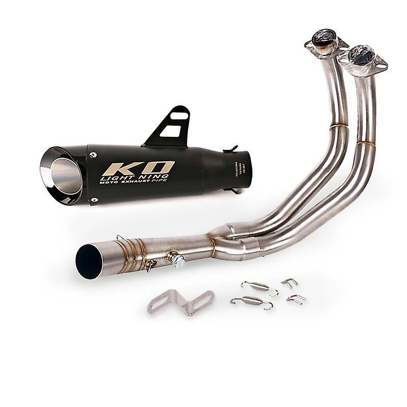 Loerss For Yamaha Mt-07 Xsr700 Fz07 Fj07 Complete Exhaust System Header Mid Link Pipe Slip On 51mm Muffler Escape Removable Db Killer D