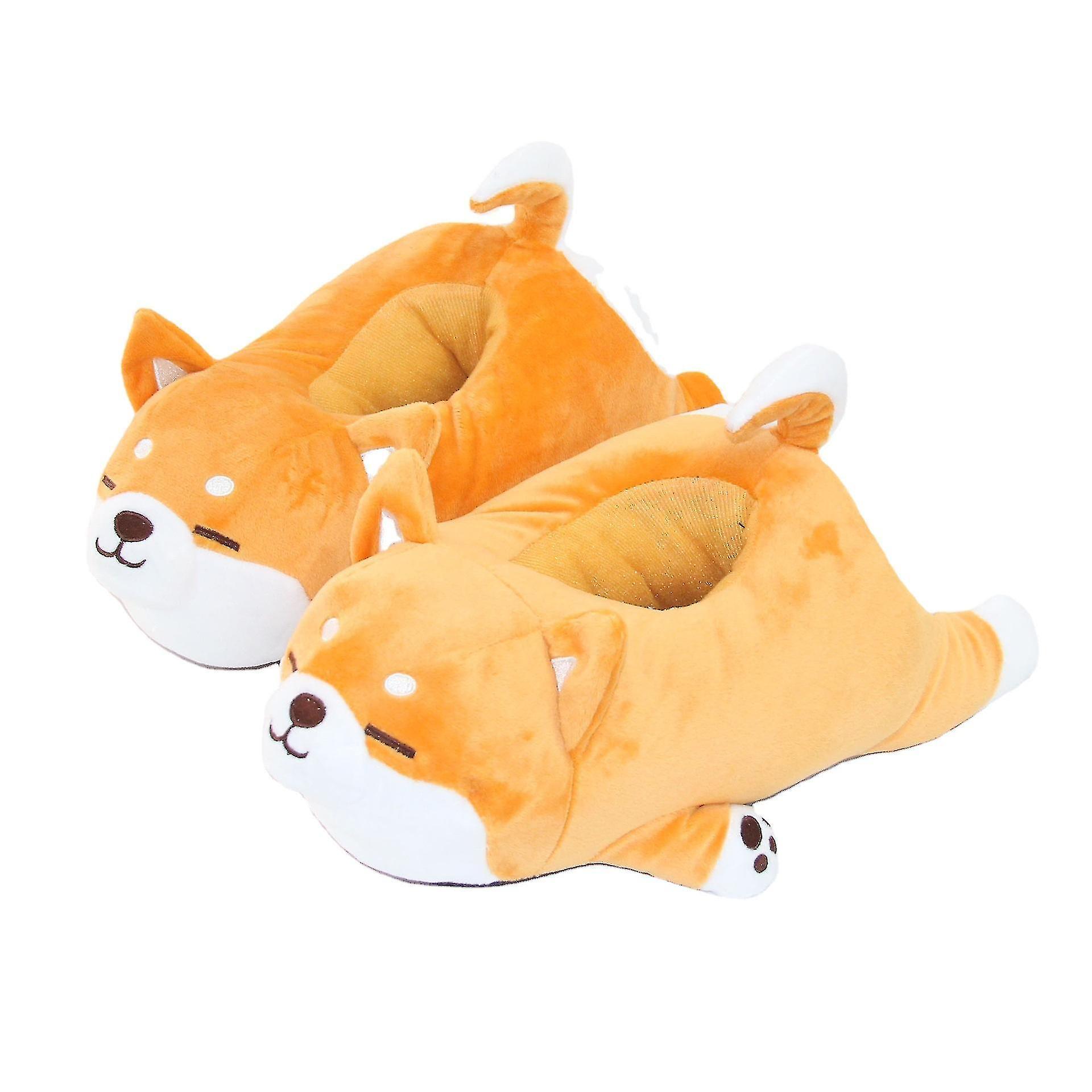 Linki Shiba Corgi Plush Warm Slippers For Dogs Non-slip For Home Free Size