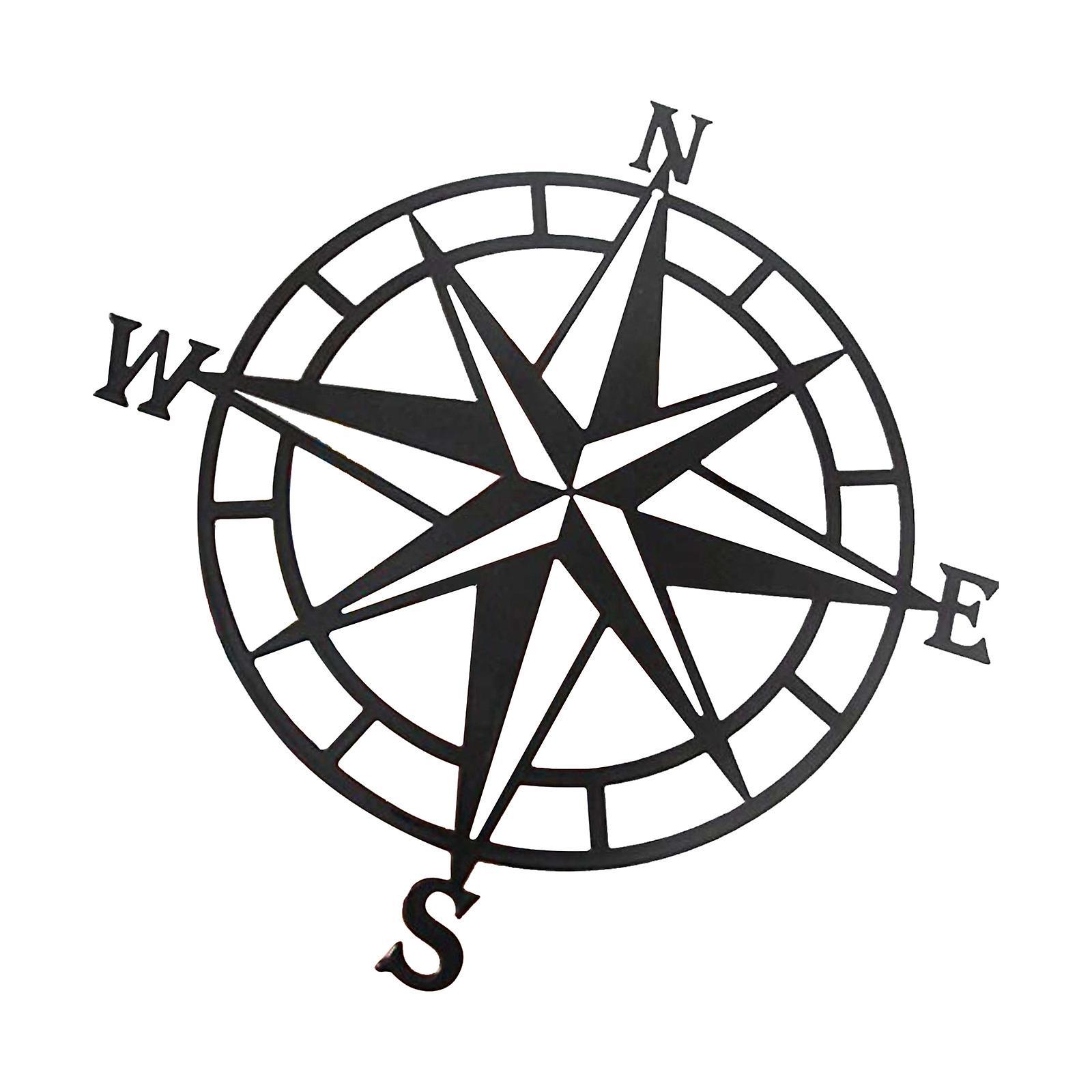 Shency METAL WALL ART COMPASS Metal Decor Nautical Compass Wall Decor Wall Hanging Black