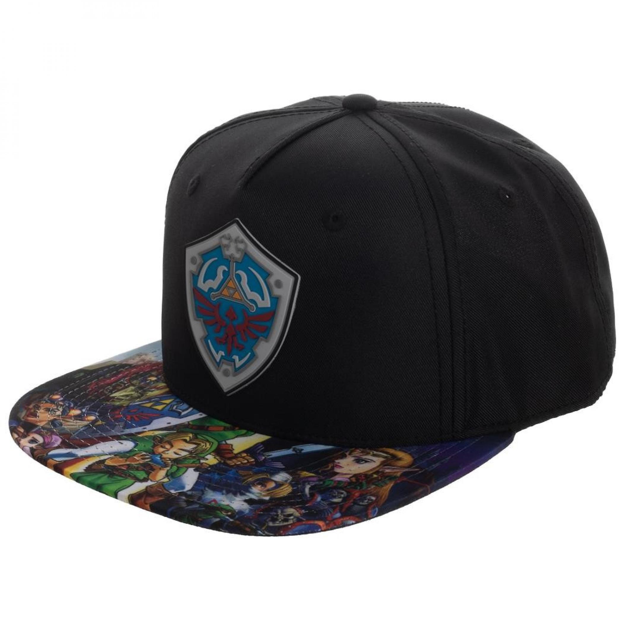 Video Games Legend Of Zelda Character Brim Sublimated Snapback Hat Multi-Color