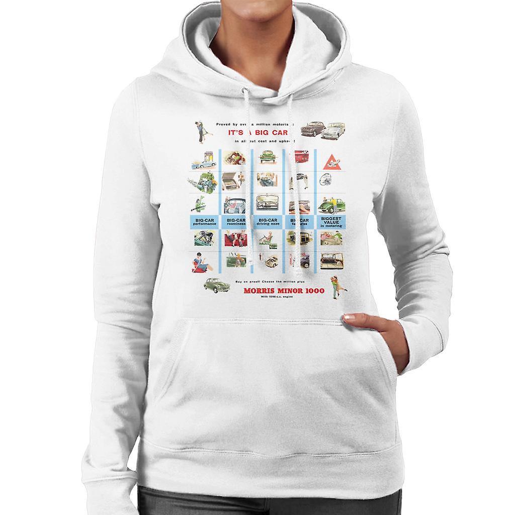 Morris Advert Design British Motor Heritage Women's Hooded Sweatshirt White Large