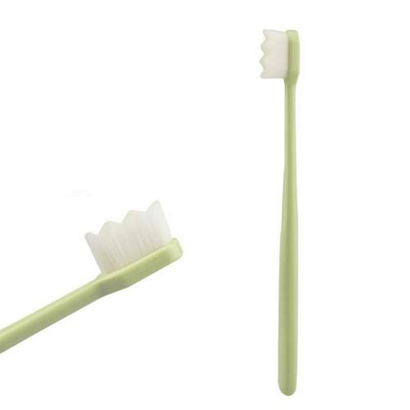 Slowmoose Portable Toothbrushes With Nano Ultra-fine Bristles - Wave/flat Teeth Head 03 1pc Wave Green