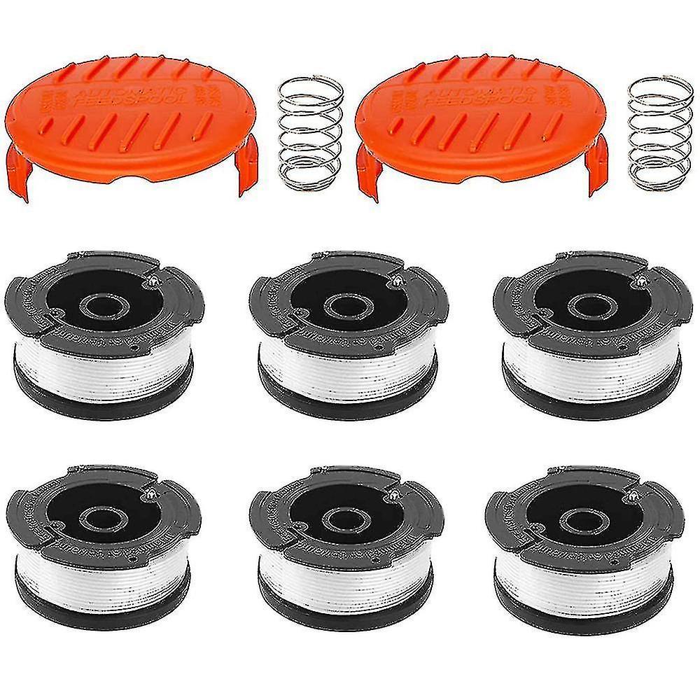 Winov 6 Pack Line Spool For Black Decker Grass Trimmers - High Quality Replacement Spool With 2 Covers