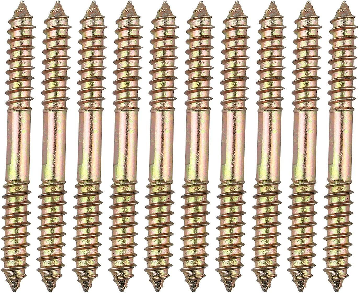 Shindat 10 X Furniture Fixing Dowel Bolts - M8 X 80 Mm Double Ended Head - Wood To Wood