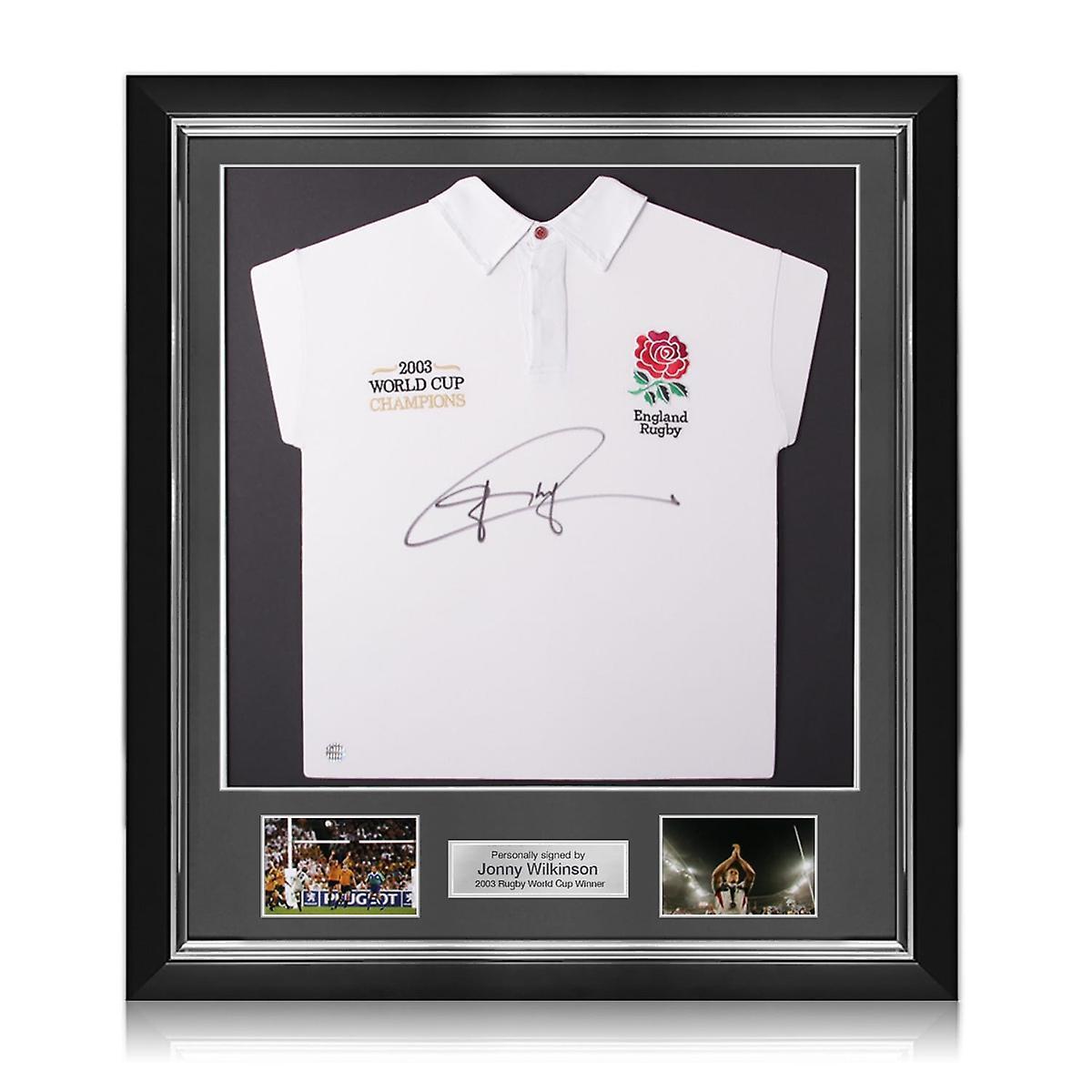 Exclusive Memorabilia Jonny Wilkinson Signed England Rugby Shirt. Deluxe Frame