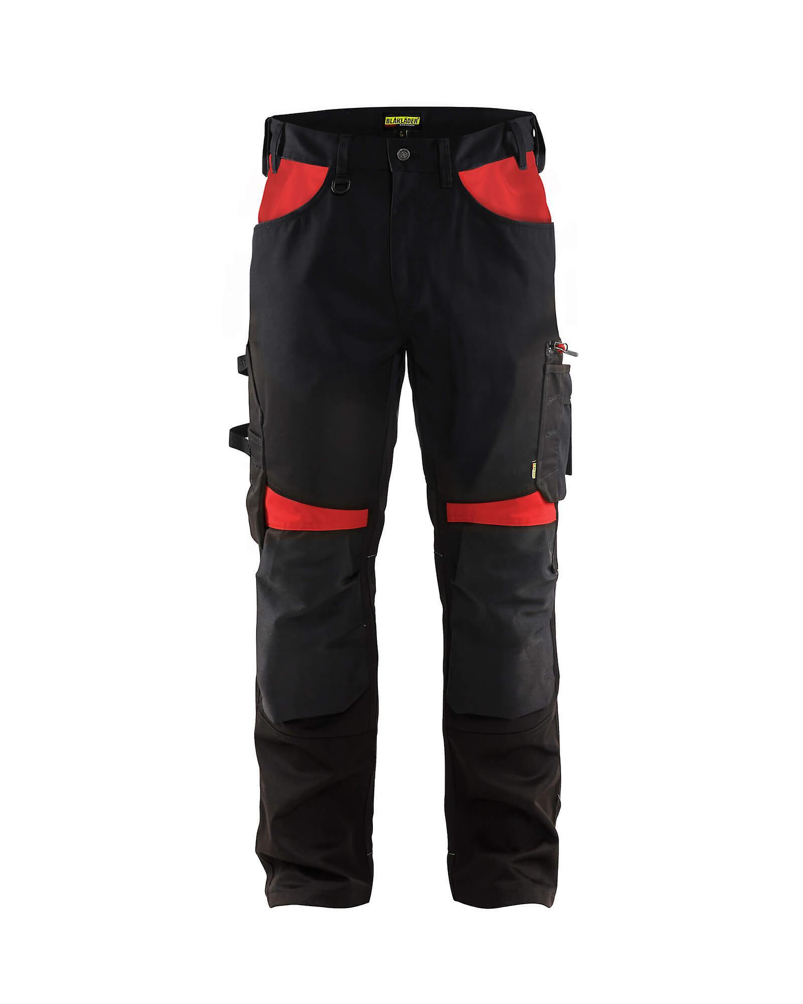 Blaklader 1556 craftsman work trousers - mens (15561860) - (colours 1 of 3) Black/red