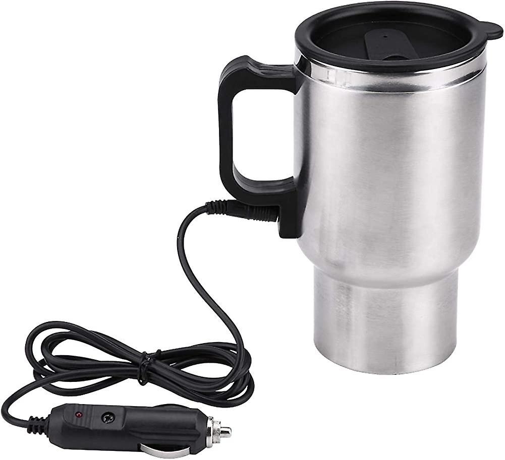 Swhyv 12V Car Kettle, Portable 450ml Car Kettle Boiler Stainless Steel Electric Kettle Heating Travel Cup Coffee Mug, Electric Teapot Quick Boiling