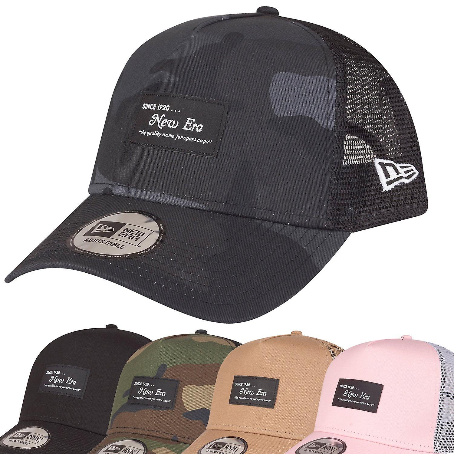 New Era Adjustable A-Frame Trucker Cap - BRAND LOGO PATCH Rosa One Size