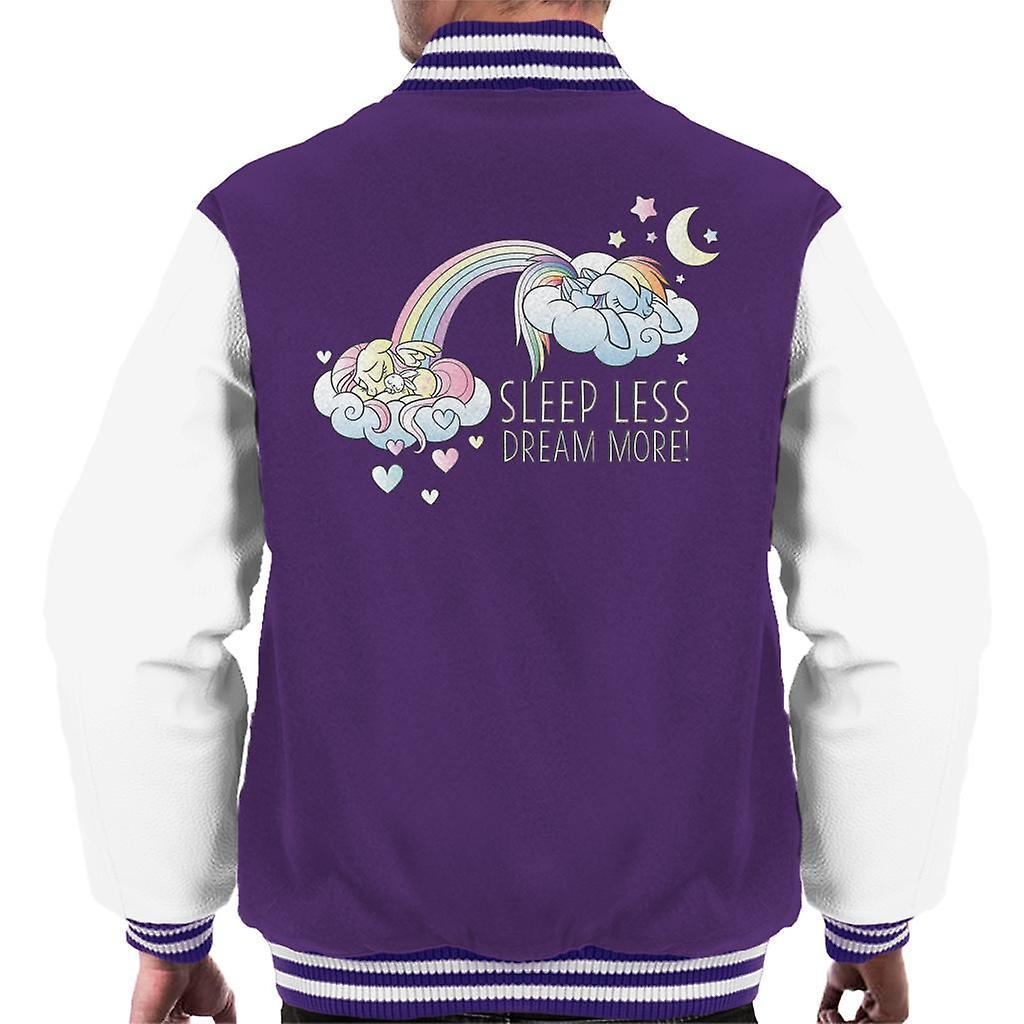 My Little Pony Sleeps Less Dream More Men's Varsity Jacket Purple/White X-Large