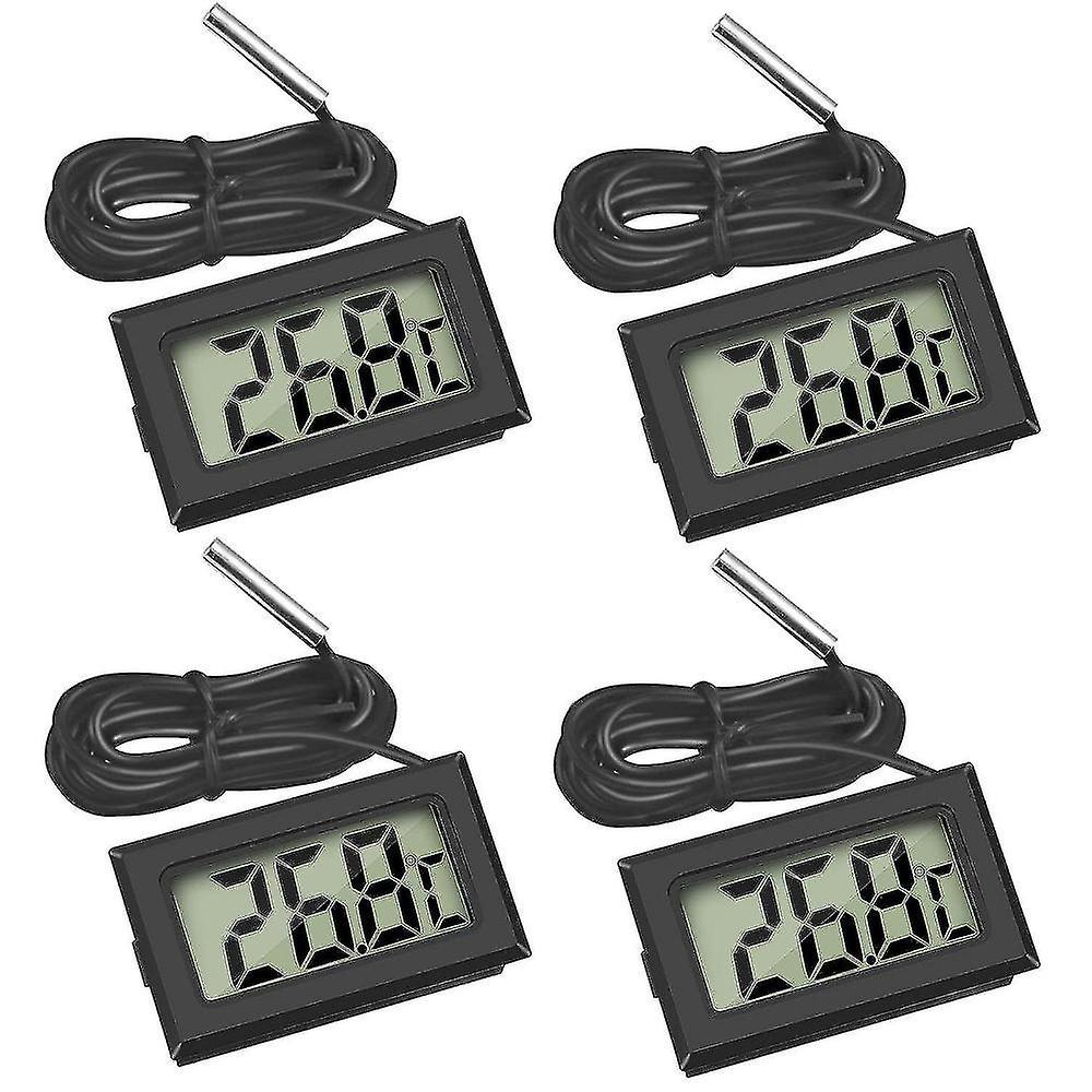 Hgxs 4x Digital Lcd Thermometer Temperature Monitor With External Probe For Fridge Freezer Refrigerator Aquarium QUS