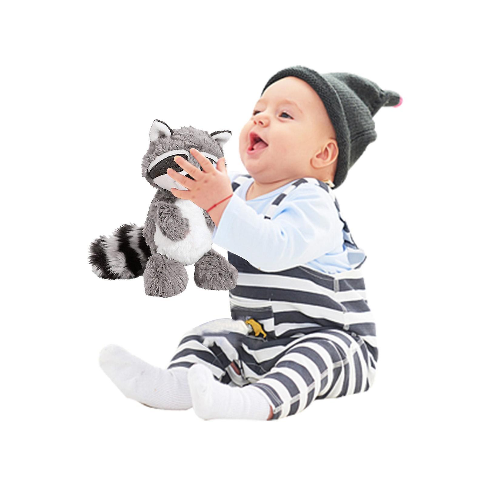 Baodan Little Raccoon Stuffed,Stuffed Raccoon Plush Toy Soft Plushies Cute Plush Toys, Stuffed Doll Toy Kids Gifts(Gray) S